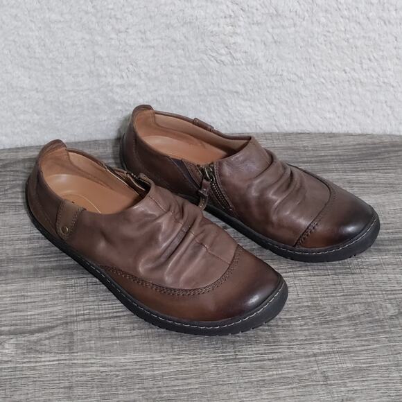 Earth Kalso Invoke Brown Leather Ruched Slip-On Shoes Size 9.5B - Picture 9 of 14